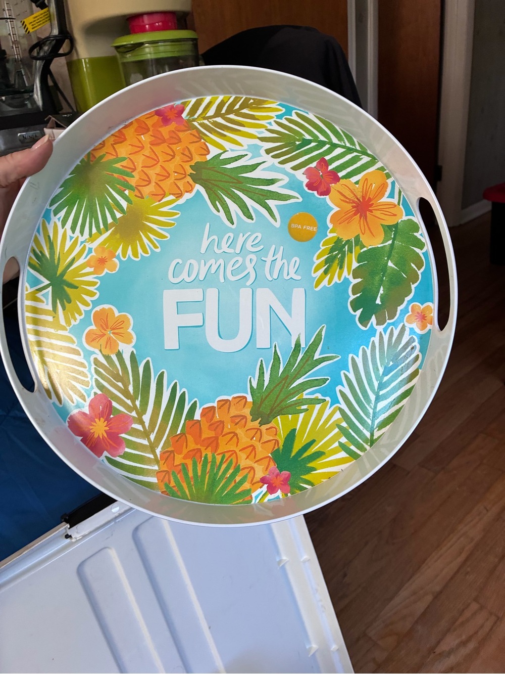Here Comes The Fun Tropical Serving Tray - Blue